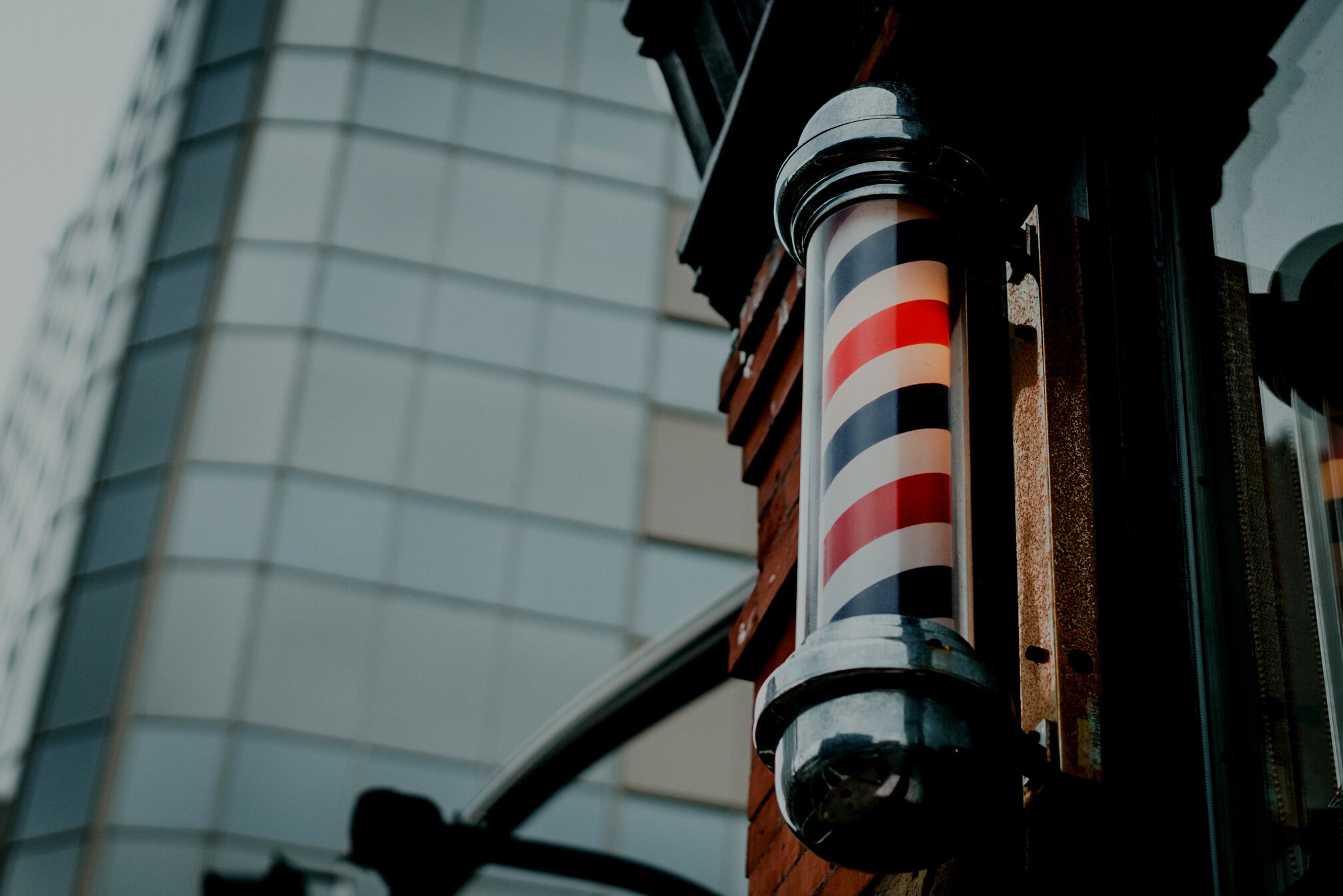 Close-Up View of Barber Pole